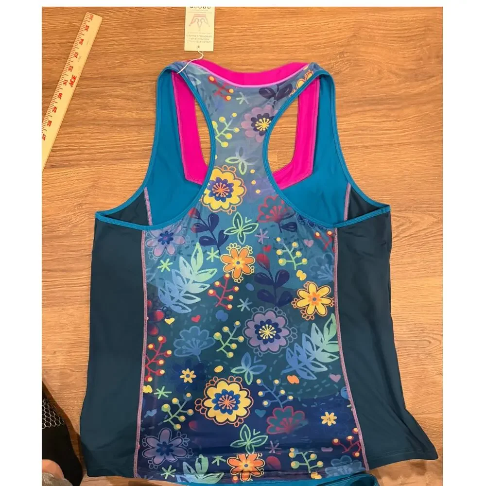 Crowned Athletics 2 Pc Activewear Set XXL Floral Tank Top Skort NWT Disney